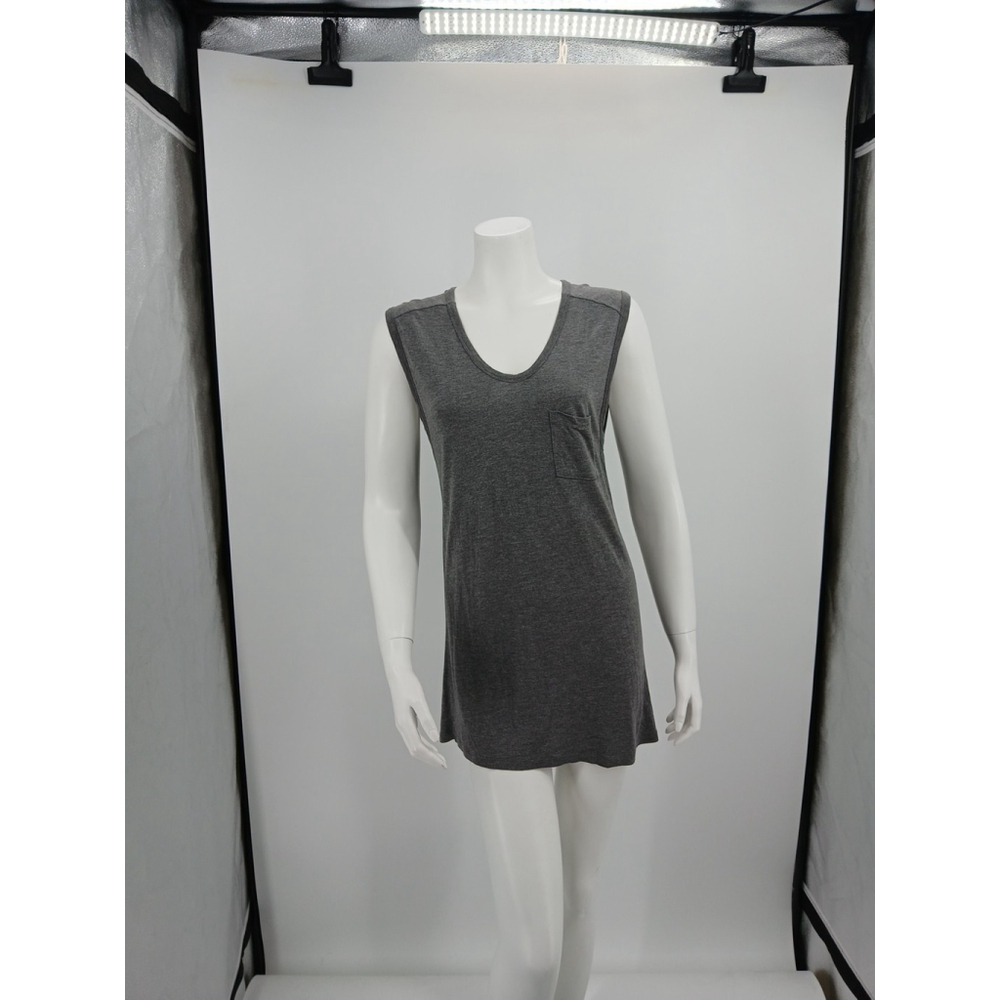 T Alexander Wang Womens Gray Sleeveless Top Size S Pocket Rayon - Picture 2 of 7
